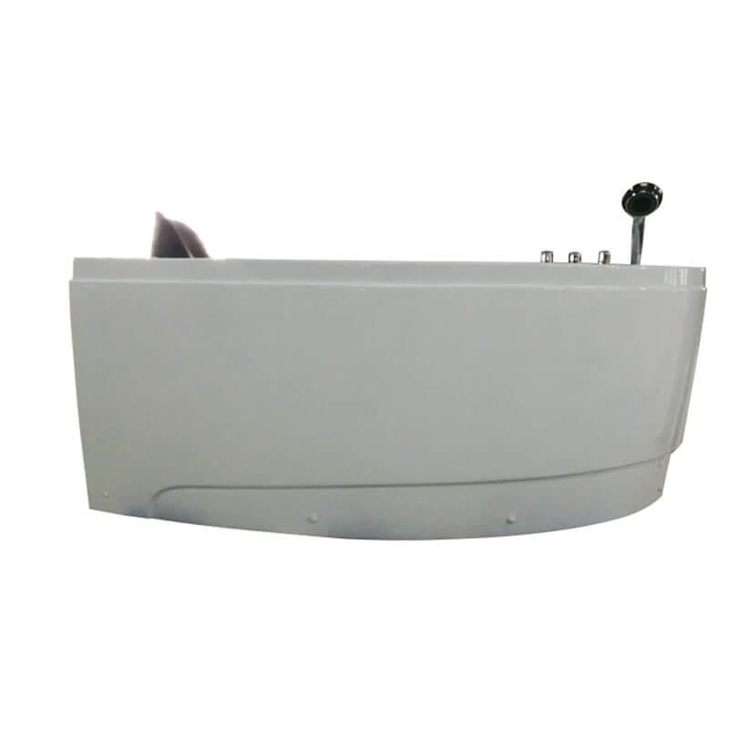 EAGO AM161-R 59 inch Single Person Corner White Acrylic Whirlpool Bathtub Side View