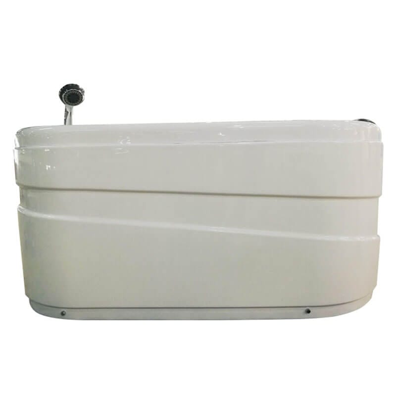 EAGO AM175-L 57 inch White Acrylic Jetted Whirlpool Bathtub with Fixtures Side View