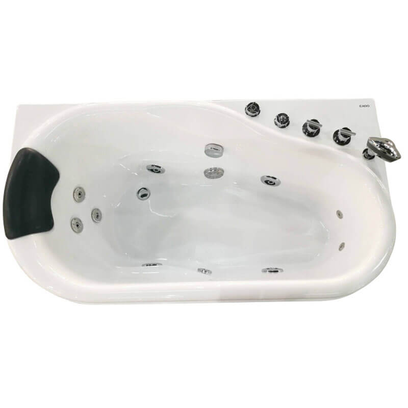 EAGO AM175-R 57 inch White Acrylic Jetted Whirlpool Bathtub with Fixtures Top View