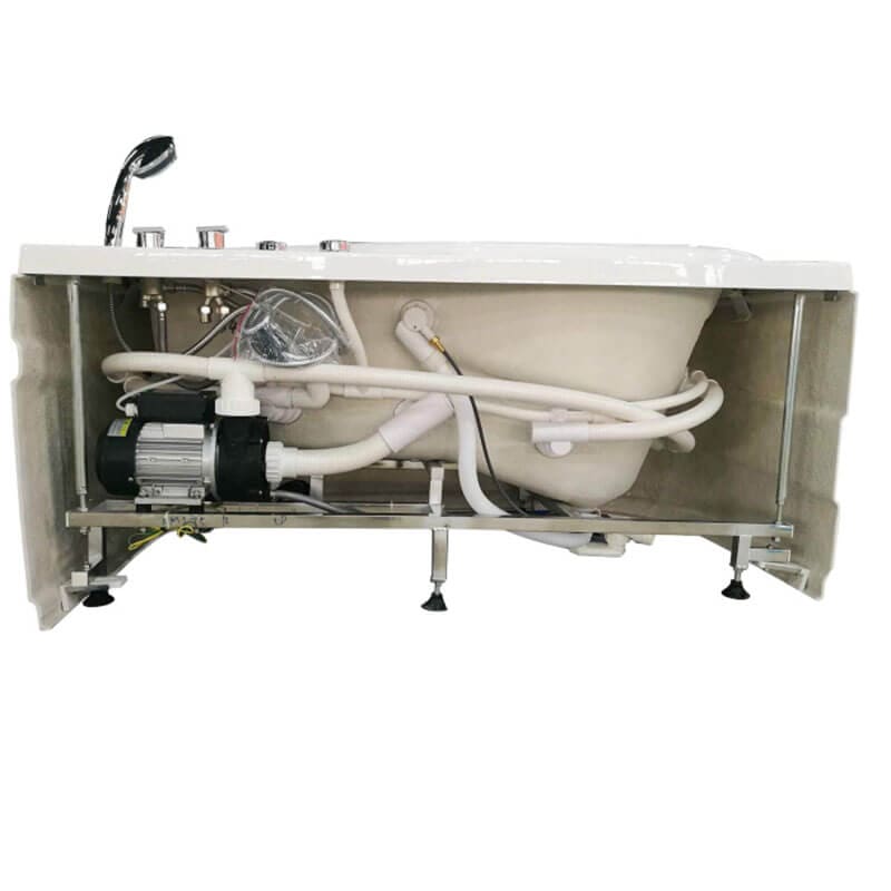 EAGO AM175-R 57'' White Acrylic Jetted Whirlpool Bathtub with Fixtures Flexible Hoses and Pipes