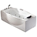 EAGO AM189ETL-L 6 ft Right Drain Acrylic White Whirlpool Bathtub with Fixtures Corner View