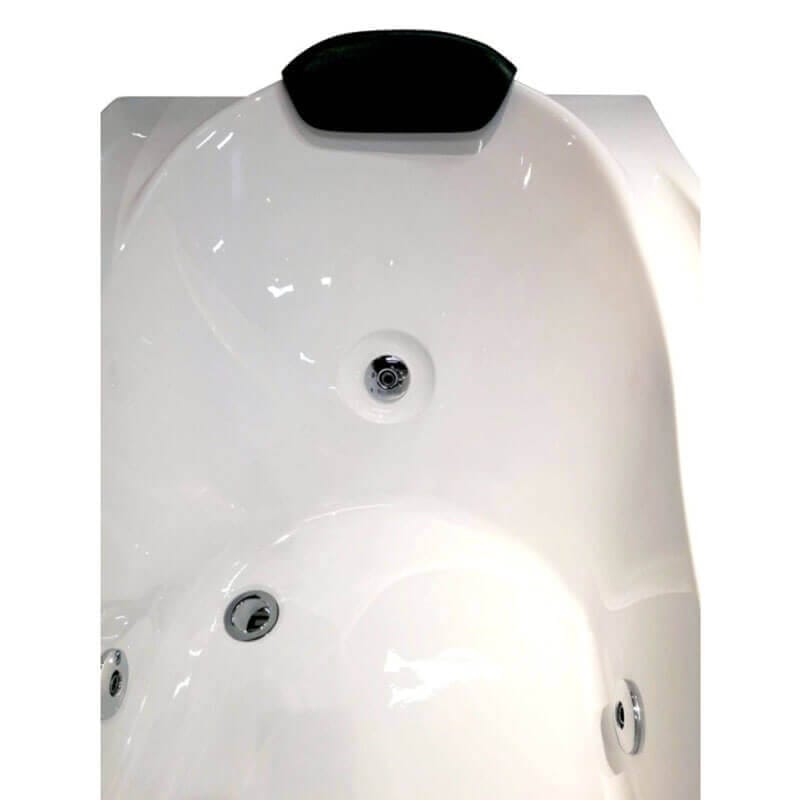 EAGO AM189ETL-L 6 ft Right Drain Acrylic White Whirlpool Bathtub with Fixtures Multiple Circular Jet Openings
