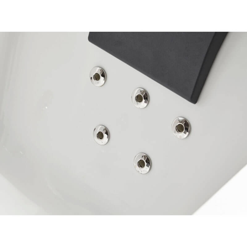 EAGO AM189ETL-R 6 ft Left Drain Acrylic White Whirlpool Bathtub with Fixtures Close-Up Five Chrome Jets