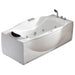 EAGO AM189ETL-R 6 ft Left Drain Acrylic White Whirlpool Bathtub with Fixtures Corner View in White Background