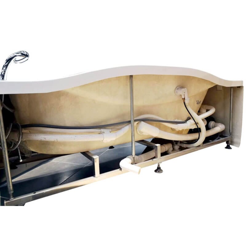 EAGO AM189ETL-R 6 ft Left Drain Acrylic White Whirlpool Bathtub with Fixtures Flexible Hoses and Pipes
