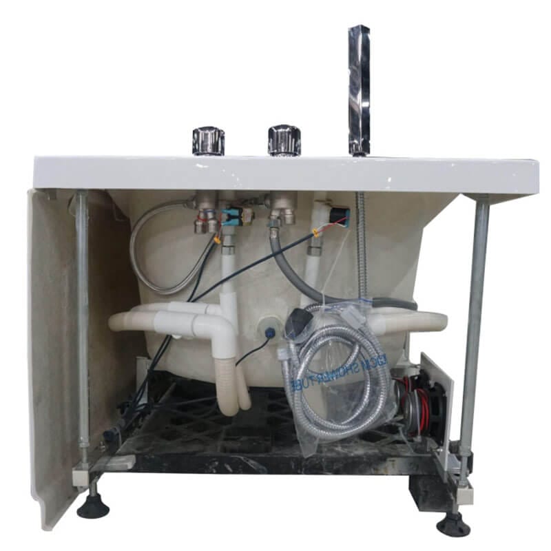 EAGO AM189ETL-R 6 ft Left Drain Acrylic White Whirlpool Bathtub with Fixtures Motor Assembly