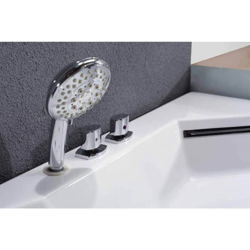 Eago Am197etl 5 Ft Clear Rounded Corner Acrylic Whirlpool Bathtub for Two Chrome Handheld Showerhead