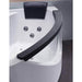EAGO AM198ETL-L 5 ft Clear Rounded Left Corner Acrylic Whirlpool Bathtub Black Curved Armrest