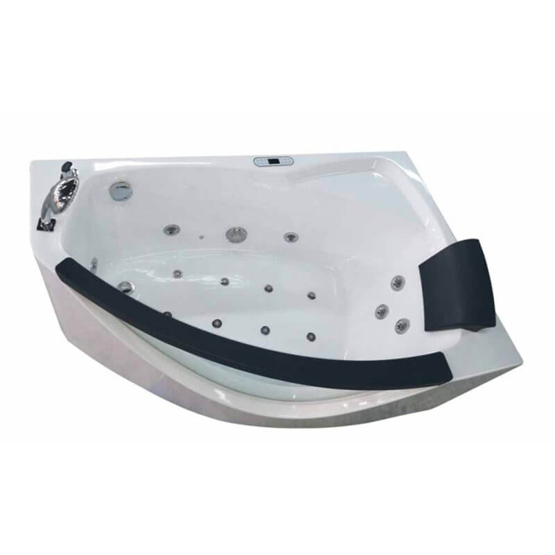 EAGO AM198ETL-L 5 ft Clear Rounded Left Corner Acrylic Whirlpool Bathtub Top Corner View