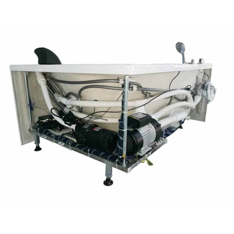 EAGO AM198ETL-L 5 ft Clear Rounded Left Corner Acrylic Whirlpool Bathtub Underneath View