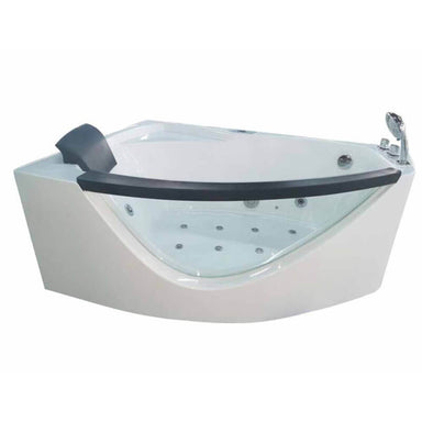 EAGO AM198ETL-R 5 ft Clear Rounded Right Corner Acrylic Whirlpool Bathtub Side View