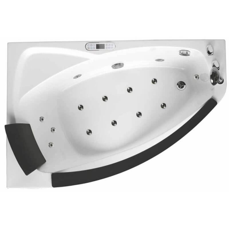 EAGO AM198ETL-R 5 ft Clear Rounded Right Corner Acrylic Whirlpool Bathtub Top View