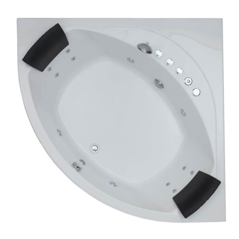 EAGO AM200 5' Rounded Modern Double Seat Corner Whirlpool Bathtub with Fixtures Corner Top View