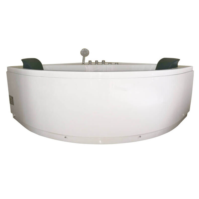EAGO AM200 5' Rounded Modern Double Seat Corner Whirlpool Bathtub with Fixtures Front View