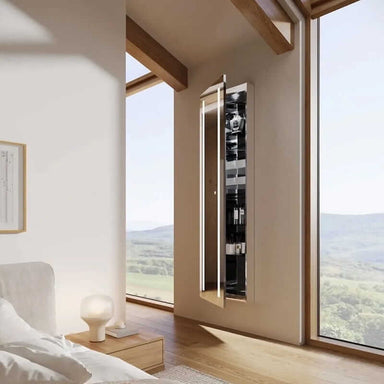 Electric Mirror Ascension Lighted Wardrobe Cabinet Front View