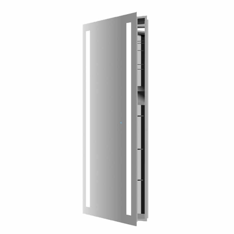 Electric Mirror Ascension Lighted Wardrobe Cabinet Side View