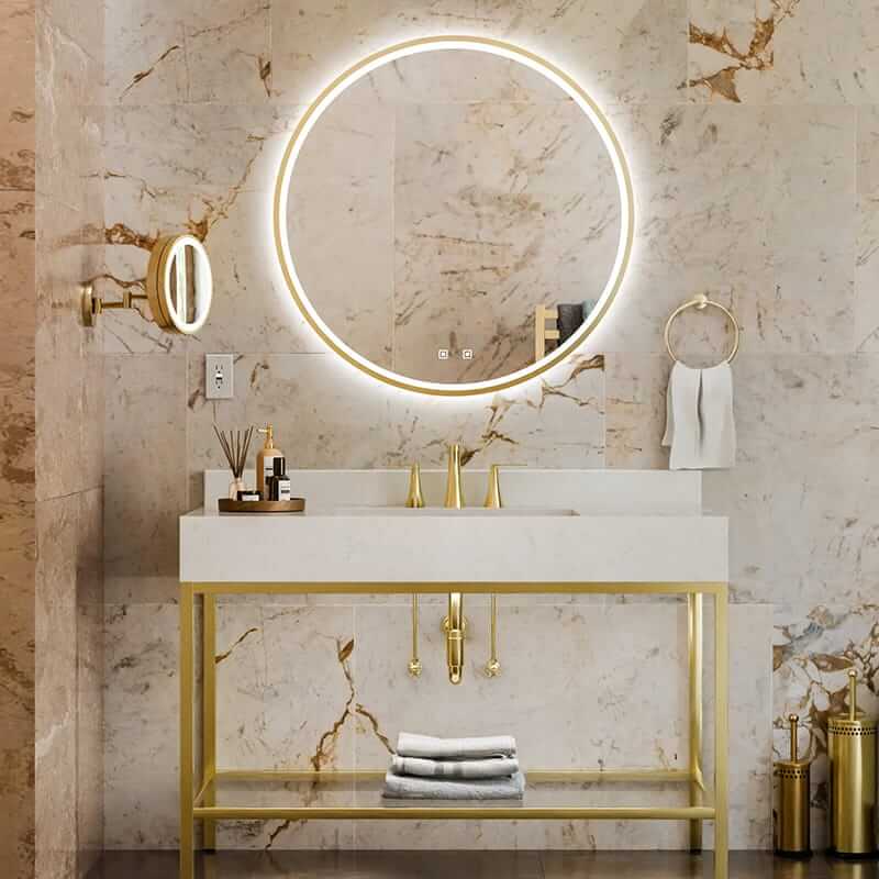 Electric Mirror Brilliance Lighted Mirror in Brushed Brass