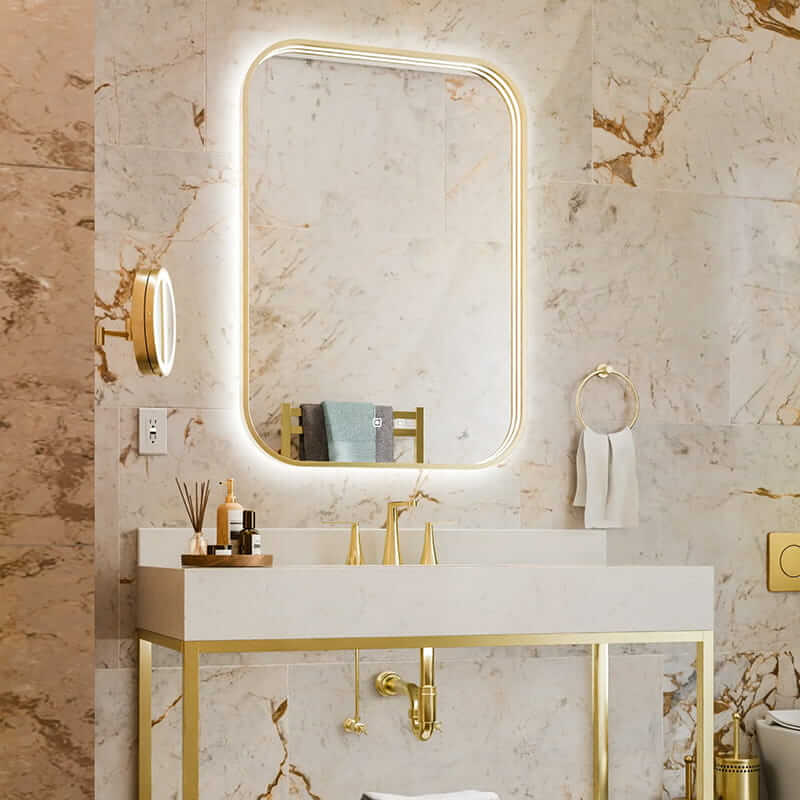 Electric Mirror Eminence Lighted Mirror in Brushed Brass