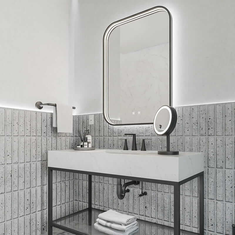 Electric Mirror Eminence Lighted Mirror in Matte Black