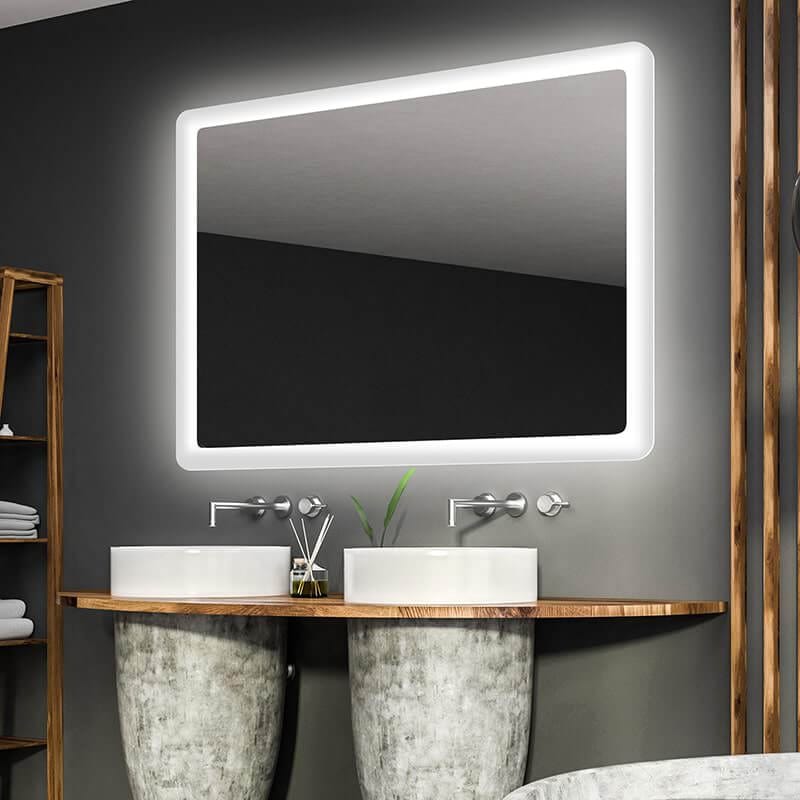 electric mirror eyla LED lighted mirror 48 x 36 inch corner view