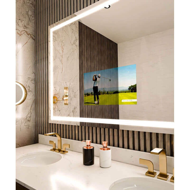 Electric Mirror Integrity Led Lighted Mirror Tv Side View Close Up