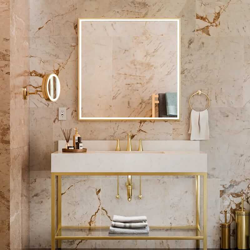 Electric Mirror Radiance Lighted Mirror in Brushed Brass