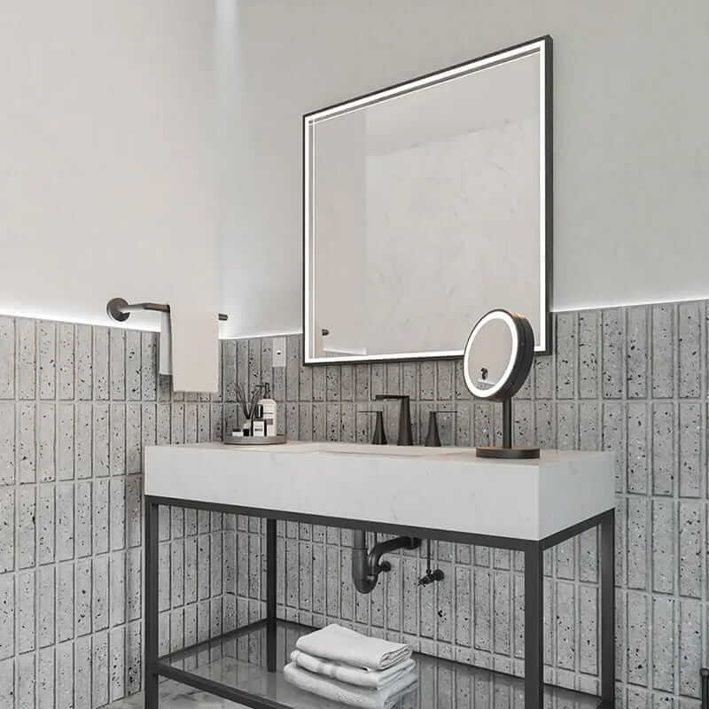 Electric Mirror Radiance Lighted Mirror in Matte Black