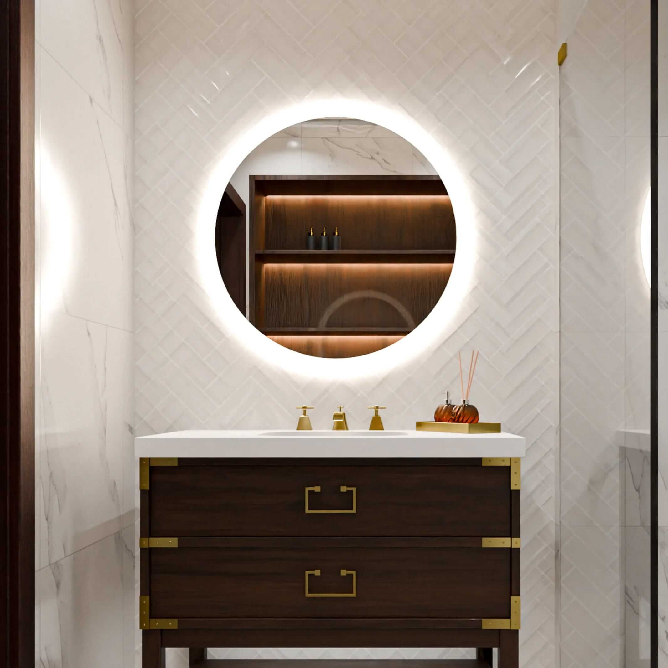 Electric Mirror Trinity Lighted Mirror Font View