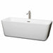 Emily 69" Freestanding Acrylic Bathtub With Brushed Nickel Trim Top Front View