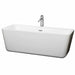 Emily 69" Freestanding Acrylic White Bathtub With Polished Chrome Trim Top Front View