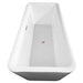 Emily 69 Inch Freestanding Acrylic Bathtub With Brushed Nickel Trim Top Side View
