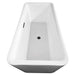 Emily 69 Inch Freestanding Acrylic White Bathtub With Matte Black Trim Top Side View