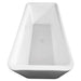 Emily 69 Inch Freestanding Acrylic White Bathtub With Shiny White Trim and Matte Black Faucet Top Side View