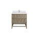 Emmeline 36 Inch Single Vanity Pebble Oak White Zeus Top Backsplash