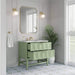 Emmeline 36 Single Vanity Pistachio Side View Open Drawer