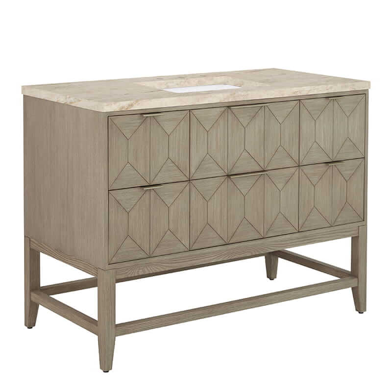 Emmeline 48" Single Vanity in Pebble Oak With Tajnar Eclos Top