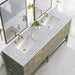 Emmeline 72 Inch Double Vanity Pebble Oak Carrara Marble Top