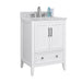 Everette 24 Single Vanity White in Carrara White Marble Corner View