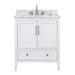 Everette 30 inch Single Vanity White in Carrara White Marble