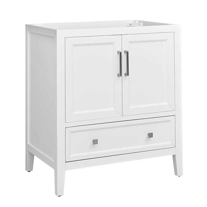 Everette 30 Single Vanity White Cabinet Only Corner View