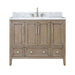 Everette 42 inch Single Vanity Gray Oak in Carrara White Marble