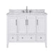 Everette 42 inch Single Vanity White in Carrara White Marble