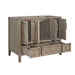 Everette 42 Single Vanity Gray Oak Cabinet Only Open Drawer