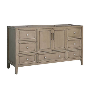 Everette 60 inch Single Vanity Gray Oak Cabinet Only Corner View