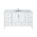 Everette 60 inch Single Vanity White in Carrara White Marble