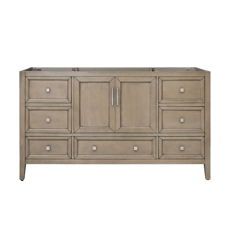 Everette 60 Single Vanity Gray Oak Cabinet Only