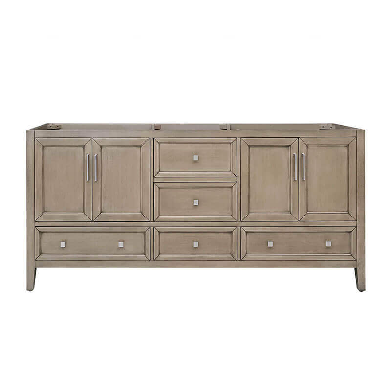 Everette 72 Double Vanity Gray Oak Cabinet Only