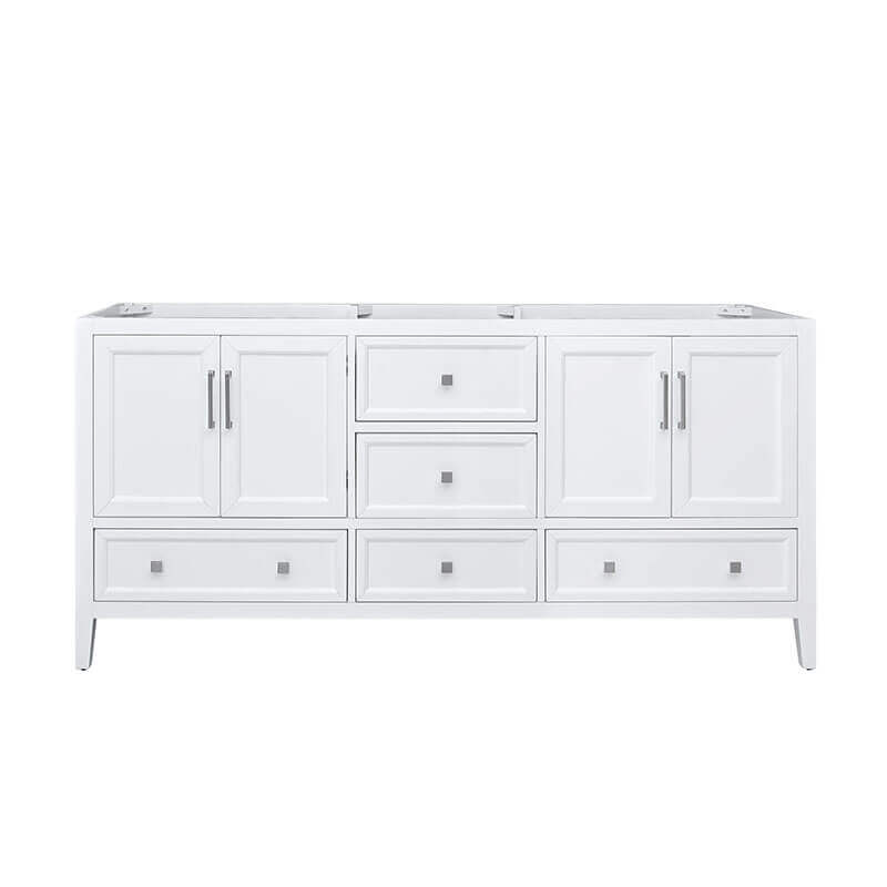 Everette 72 Double Vanity White Cabinet Only