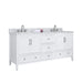 Everette 72 Double Vanity White in Carrara White Marble Corner View