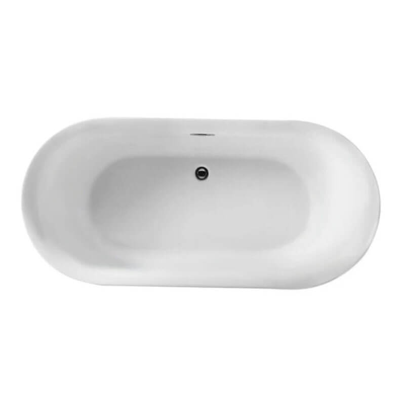 Flora F5930 59 x 30 Inch Freestanding Acrylic Soaker Tub Rounded Edges